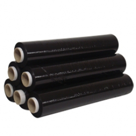 60 x Rolls of Black Pallet Stretch Shrink Wrap 500mm, 25mu