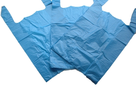 200 x Blue Plastic Vest Carrier Bags 11x17x21"