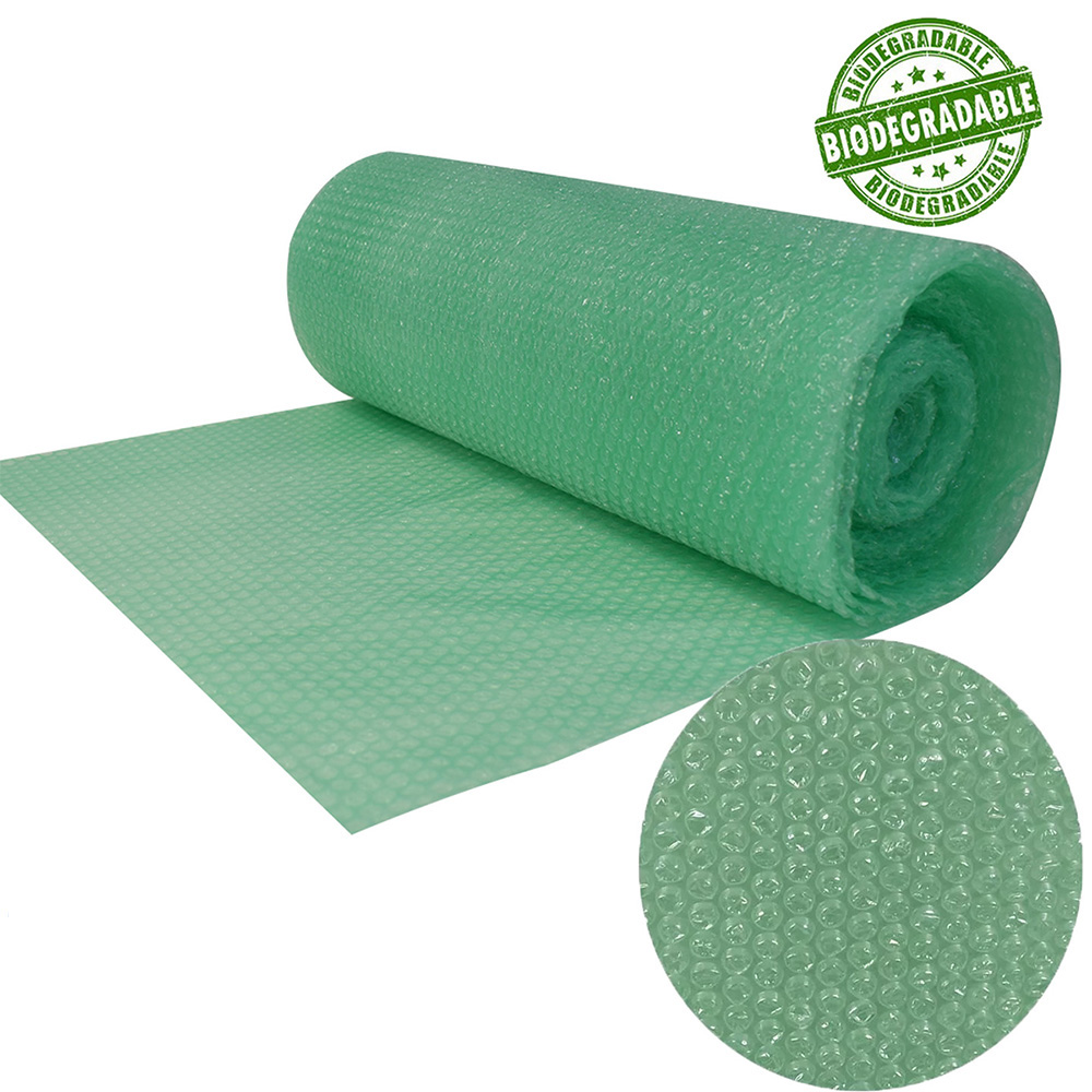 500mm X 3 X 75M Rolls Of Green Biodegradable Eco Friendly Bubble Wrap - RF Shipping And Logistics