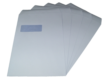 5000 x C4/A4 WHITE WINDOW SELF SEAL ENVELOPES 90gsm 