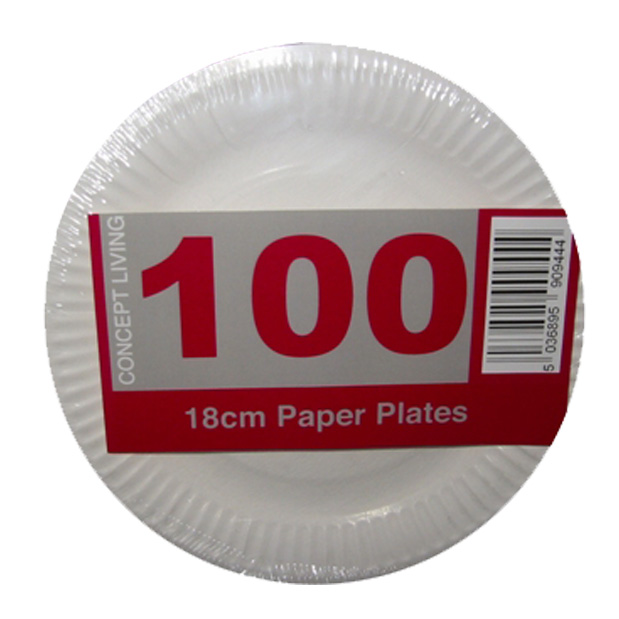 5000 x Economy White Disposable Paper Plates 18cm - Light Duty