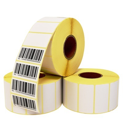 3 rolls of 2x1" thermal labels, with 1 roll having four barcode labels