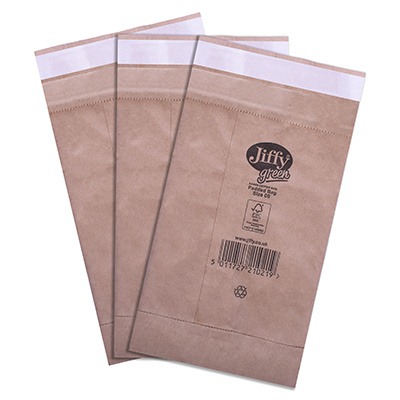Three 105x229mm Jiffy Green padded bags