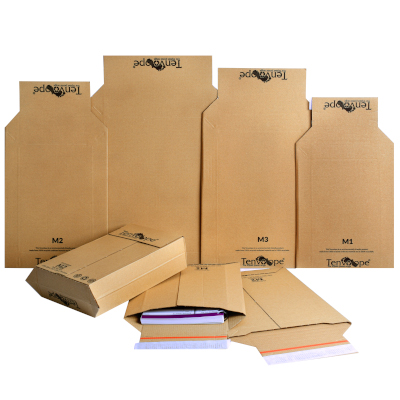 Assorted brown Tenvolope mailers in sizes M1 to M4.