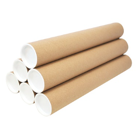 25 x Cardboard A3/A4 Postal Tubes - 330x45mm + End Caps. 