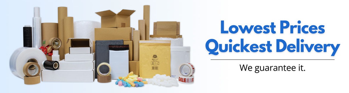Globe Packaging warehouse stocked with recycled single-wall and double-wall eco-friendly shipping boxes